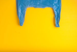 Blue carrier bag yellow background RM 0480 SS