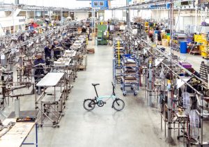 Brompton Factory Brazing area with bike