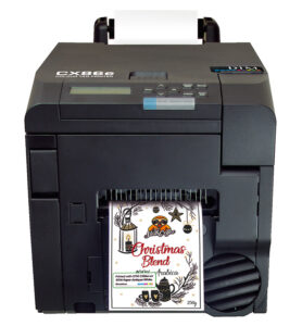 CX86e front short label Christmas coffee