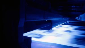 GEW LeoLED UV lampheads at work within a press