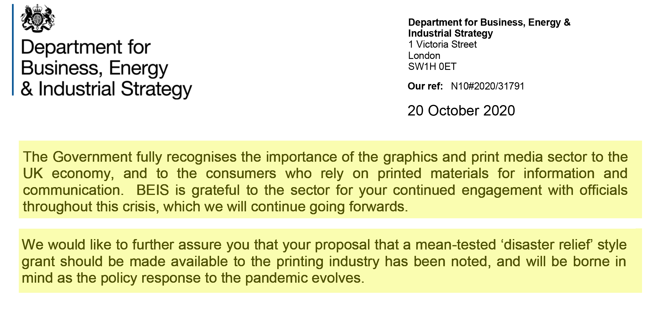 GPMA receives “confidence-building” response from Government in call for disaster relief fund for UK print industry