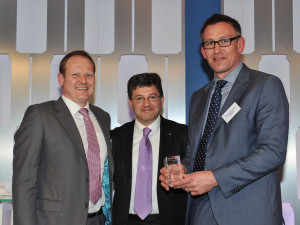 L-R: James Timperon, global key account manager, Henkel Adhesive Technologies; Graham Chipchase, chief executive of Rexam PLC; Mark Sowerby, European sales manager - metal packaging, Henkel Adhesive Technologies