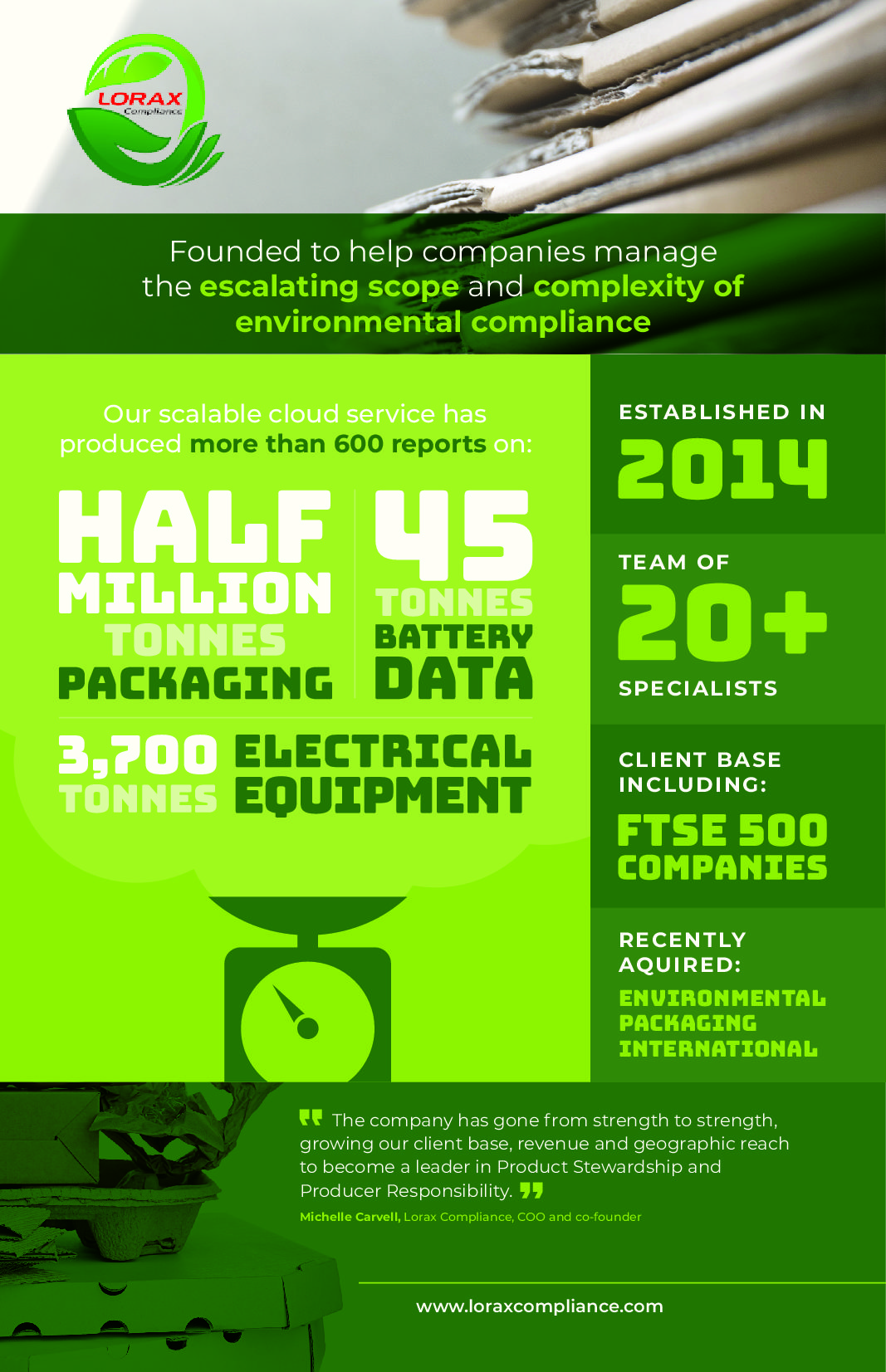 Lorax Compliance reports on half a million tonnes of packaging in first five years