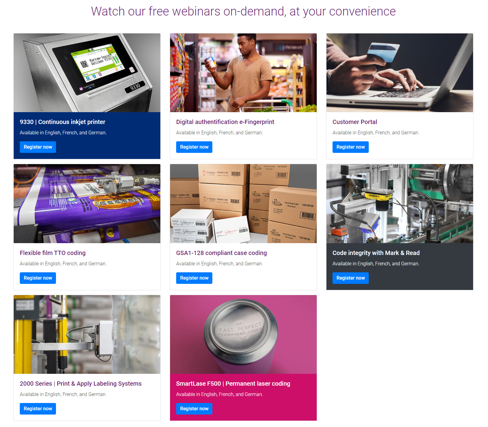 Multilingual webinars available to improve package coding operations