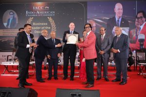 Mr. Ashok Chaturvedi Founder CMD UFlex Limited Being Awarded Business leader of the Decade by Mr. Jorgan K. Andrews Deputy Chief of Mission at the US Embassy