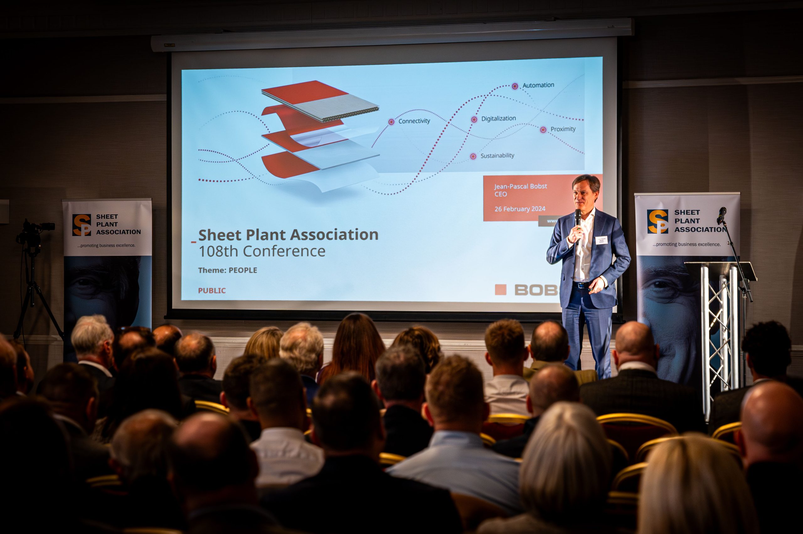 Jean-Pascal Bobst shares BOBST industry vision and new robotics capability at UK Sheet Plant Association 108th Conference