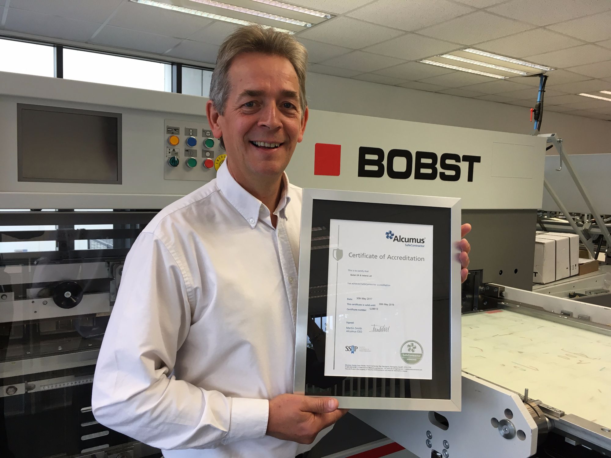 Top safety accreditation for BOBST UK and Ireland