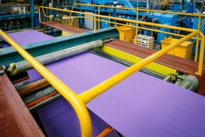 Colour paper being made